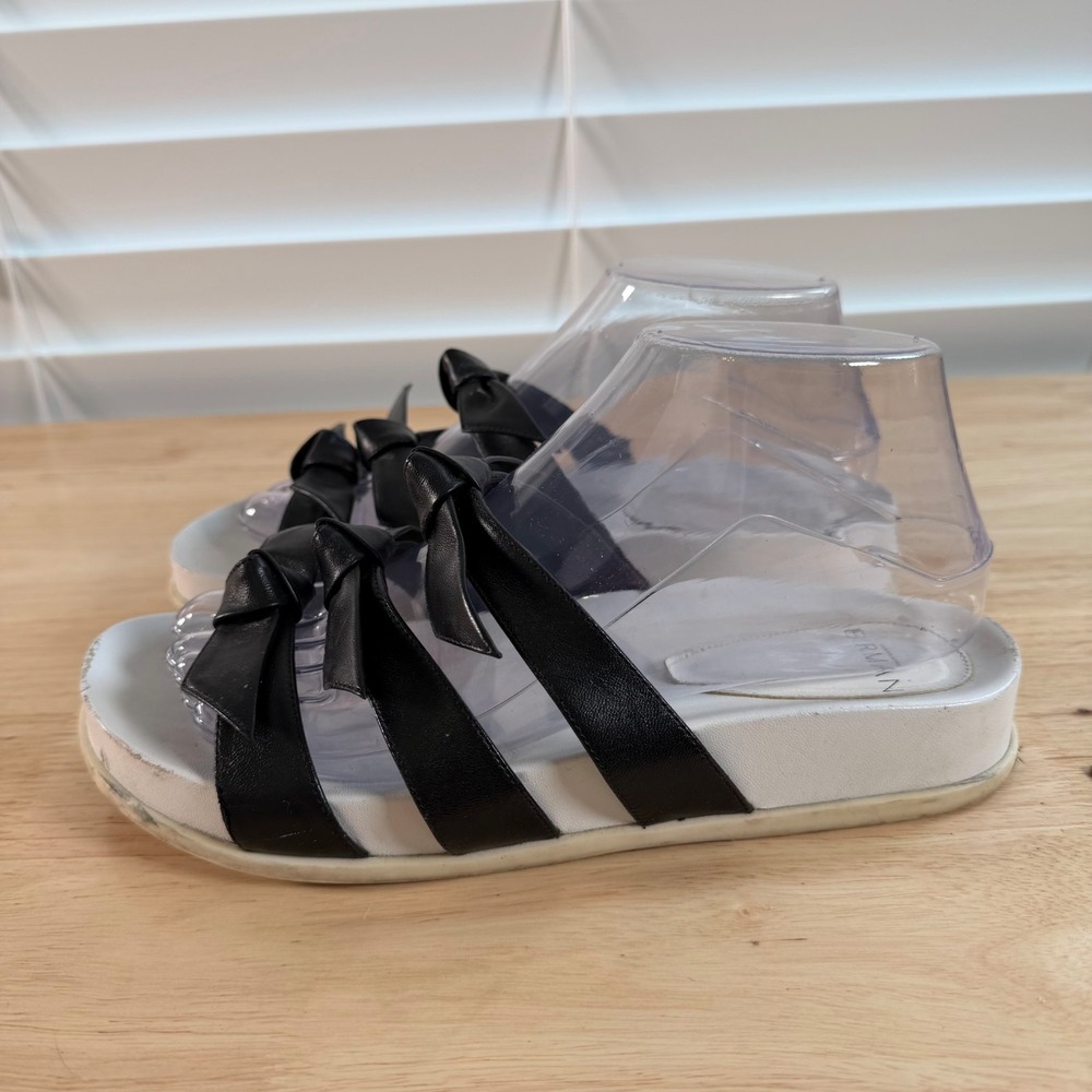 Alexandre Birman Lolita Slide Sandals Womens Black Leather Slip On Comfort - 7.5 - Picture 5 of 10